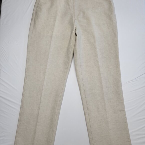 Axis Mens Pants Linen Blend 36 X 34 Straight Leg Pockets Cream Washable - Picture 2 of 14